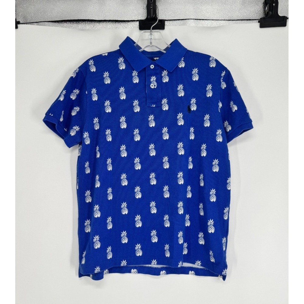Polo Ralph Lauren Polo Shirt Medium All Over Print AOP Pineapple Graphic Pony